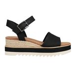 TOMS Kadın Diana Katır Dolgu Sandalet, Rahat Slip-On Yastıklı Orta Taban ve Dolgu Topuk ile Gündüz Gece Giyim için, Siyah Tuval, 36 EU