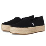 Toms Kadın Valencia Platformu Espadrille Spor Ayakkabıları Loafer Düz, Siyah Tuval, 8.5