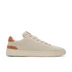 TOMS Mens Travel Lite Low Lace Up Sneaker Shoes Casual - Black, Fog Tan geri dönüştürülmüş pamuk kanvas süet, 42.5 EU
