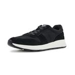 TOMS Trvl Lite Retro erkek spor ayakkabısı, Su geçirmez siyah süet vintage fitilli kumaş, 43 EU