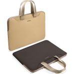Tomtoc Light A21 13.5 - 14.4 inç Çift Renk Kahve/Sarı Laptop Notebook Çantası - A21D3K1 - Kahverengi