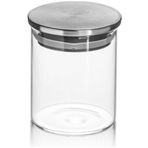 Tomurcukhome Borosilikat Cam Kavanoz Metal Kapaklı Silikon Contalı 8,5*12 cm