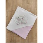 Tomuycuk %100 Pamuklu & Mevsimlik Bebek Battaniyesi - Ayıcık Nakışlı Bebek Örtüsü 80X90 cm - Pembe - 0 - 2 Yaş