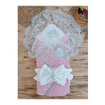 Tomuycuk Bebek Dış Kundak Battaniyesi Dantelli Pembe Bebek Kundağı Unisex Hastane Çıkışı Mevlütlük Hediyelik
