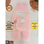 Tomuycuk Bebek Dış Kundak Battaniyesi Pelüş Ayaklı Welsoft Uyku Tulumu Kışlık Mont Yenidoğan 0-12 Ay - 0 - 1 Yaş - Pembe