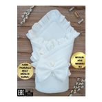 Tomuycuk Beyaz 4 Katlı Müslin Organik Bebek Kundağı