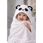 Tomuycuk Sevimli Başlıklı Bebek Banyo Havlusu & %100 Pamuklu - Panda Nakışlı & Havlu - Yumuşak & Su Emici