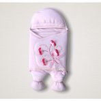 Tomuycuk Yapay Çiçekli Kız Bebek Ayaklı Kundak Pembe - 0 - 1 Yaş