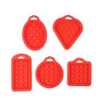 TOMYEUS Kek Kalıbı 5 Parça Set Gıda Sınıfı Silikon Waffle Kalıbı Mutfak Koruması Kek Pişirme Malzemeleri Kalp Yuvarlak Kare Kalıp Pasta için Pişirme Kalıpları (Renk: Kırmızı)