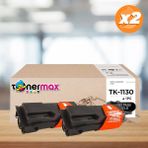 Toner Türk Kyocera Mita TK-1130 Muadil Toner 2'li Avantaj Paket / Ecosys M2030 / M2530 / FS1030 / FS1130 - Siyah