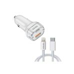 Tonex La-38W Pd + Usb-A Type-C To Lightning Kablolu Araç İçi Şarj Aleti Set