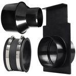 TonGass (Kombo Paket) 10,16 cm ila 2-1/2 inç Hortum Koni Azaltıcı, Toz Toplama Bağlantısı ve Paslanmaz Çelik Kelepçeli Toz Toplama Sistemleri için 4 inç Esnek Hortum Manşeti Bağlayıcı ve Patlama Kapısı