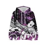 Tongyundacheng Anime Sweatshirt Cepli Sakamoto Taro/Asakura Shin Cosplay Hoodie Anime Baskı Kapüşonlu Sweatshirt Şık Sokak Sporları Erkekler Kadınlar için Üstler, 3 yazın, L