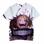 Tongyundacheng My Hero Academia Tişört Unisex Anime Toga Himiko 3D Baskılı Midoriya Izuku Todoroki Shouto Cosplay Kısa Kollu Casual Tops Tees, Toga Himiko - 3, L