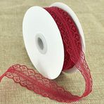 TONIFUL 1,2 inç x 25 Yard Dantel Trim Şerit Rulo Koyu Kırmızı Şarap Rengi Vintage Dantel Düğün Çiçek Dikiş Çiçekli Parti Dekorasyonları Hediye Paketi