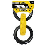 Tonka Kauçuk 3 Halkalı Römork Köpek Oyuncağı, Hafif, Dayanıklı ve Suya Dayanıklı, 25 cm, Orta/Büyük Irklar için, Tek Birim, Sarı/Siyah
