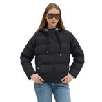 Tonny Black Çift Cepli Fermuarlı Şişme Mont, L, TBMNT005, Siyah, Kadın