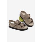 Tonny Black Çocuk Unisex Bej Rahat Kalıp Çift Tokalı Bebe Paitk Sandalet