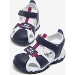 Tonny Black Çocuk Unisex Lacivert Beyaz Çoçuk Cırtlı Rahat Kalıp Sandalet - Lacivert - Beyaz