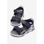 Tonny Black Çocuk Unisex Lacivert Saks Gri Rahat Kalıp Kaymaz Taban Çift Cırtlı Sandalet
