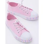 Tonny Black Çocuk Unisex Pembe Rahat Kalıp Ok Detaylı Lastik Bağcıklı Kumaş Spor Ayakkabı