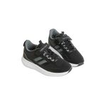 Tonny Black Çocuk Unisex Siyah Füme Eva Taban Yanı Şeritli File Detaylı Cırtlı Spor Ayakkabı, 28, TBTMKD035, Siyah Füme, Unisex Çocuk