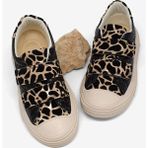 Tonny Black Çocuk Unisex Siyah Leopar Çoçuk Sim Detaylı Cırtlı Rahat Kalıp Sneaker
