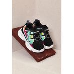 Tonny Black Çocuk Unisex Siyah Lila Rahat Kalıp Işıklı Cırtlı Ayakkabı, 22, TBKMN5026, Siyah Lila, Unisex Çocuk