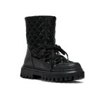 Tonny Black Çocuk Unisex Siyah Termo Taban Kapitone Dikişli Fermuar Detaylı Kar Botu