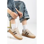 Tonny Black Kadın Bej Kahve Kadın Rahat Kalıp Yumuşak Deri Sneaker