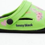 Tonny Black Kız Çocuk Yeşil Poli Taban Çiçek Desenli Terlik