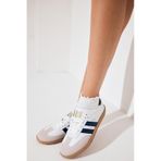 Tonny Black Termo Taban Yanı Şeritli Bağcıklı Unisex Beyaz Lacivert Spor Ayakkabı Tbzer020 Beyaz Lacivert