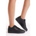 Tonnyblack Unisex Spor Ayakkabı Siyah 100% Suni Deri Kaymaz Taban Rahat Tasarım Kadın Erkek