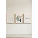 Tontilika Serenity Minimal İnsan Figürü 3’lü Ahşap Çerçeveli Tablo Seti