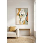 Tontilika Soyut Çizgilerle Portre Tasarımlı 1. Kalite Ahşap Çerçeveli Tablo – Dekoratif Tekli-30x42cm