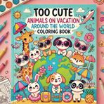 Too Cute Animals on Vacation Around the World Coloring Book: Cute Kawaii Coloring Book | 90 Pages, 45 Super Cute coloring pages | animals vacationing in countries around the world