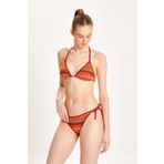 TOO SALTY SWIMWEAR KADIN BORDO DANTELLİ YANDAN BAĞLAMALI ÜÇGEN BİKİNİ TAKIMI 24S116ST BORDO-38