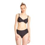 TOO SALTY SWIMWEAR KADIN BÜZGÜLÜ BALENLİ TOPARLAYICI YÜKSEK BEL BİKİNİ TAKIMI 24s101st siyah-40