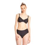 TOO SALTY SWIMWEAR KADIN BÜZGÜLÜ BALENLİ TOPARLAYICI YÜKSEK BEL BİKİNİ TAKIMI 24s101st siyah-40