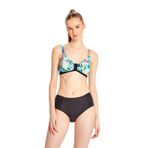 TOO SALTY SWIMWEAR KADIN DESENLİ TOPARLAYICI YÜKSEK BEL BİKİNİ TAKIMI 24S125ST siyah-44