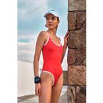 TOO SALTY SWIMWEAR KADIN KIRMIZI U YAKA MAYO 24S128ST KIRMIZI-38
