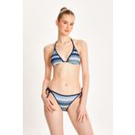 TOO SALTY SWIMWEAR KADIN LACİVERT DANTELLİ YANDAN BAĞLAMALI ÜÇGEN BİKİNİ TAKIMI 24S117ST LACİVERT-40