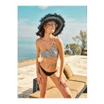 TOO SALTY SWIMWEAR KADIN SİYAH BEYAZ DESENLİ TEK OMUZ HALKA AKSESUARLI İP BAĞLAMALI BİKİNİ TAKIMI 24S122ST siyah-36