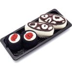 Too'b Sushi Nigiri Ahtapot Maki Tuna Desenli Renkli Çorap 2 Çift - 36 - 40 - Kahverengi - Bordo