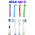 Toocare Oral-b Diş Fırçaları Için 4 Adet Çocuk 4 Adet Yetişkin Yedek Başlığı