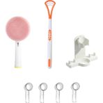 Toocare Oral-b Diş Fırçaları Için 4 Adet Kapak Yüz Temizleme Başlığı Dil Temizleme Çubuğu Stand