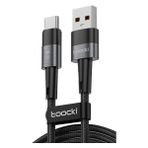 Toocki 66W Hasırlı USB To Type-C Pd Hızlı Şarj Kablosu 1metre - Gri
