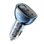 toocki Araç Şarj Cihazı USB C, 80W 3 Bağlantı Noktalı Tip C Araç Şarj Adaptörü Hızlı Şarj, iPhone 14/13/12 Samsung Galaxy S23/22/21 Pixel iPad Pro için QC ve PD Araç Şarj Cihazı