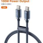 Toocki USB Tip C Tipi C Kablo 100W Hızlı Şarj Için iPhone 15/16/17MAX MacBook Samsung Huawei Xiaomi Oneplus Poco - Açık Mavi