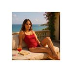 TooHot Kadın Kırmızı İnce Askılı Toparlayıcı Mayo
